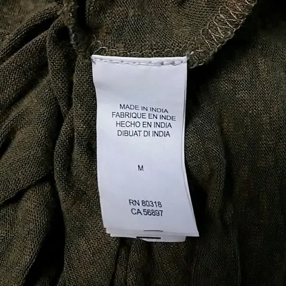 Lucky Brand Olive Blouse with Blue Embroidery - Picture 5 of 6